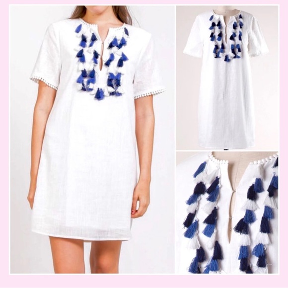 Loveriche for Anthropologie white dress with tassels size S - Picture 1 of 7